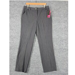 Larry Levine Women's Size 12 Dark Grey Stretch‎ Slim Leg Dress Pants